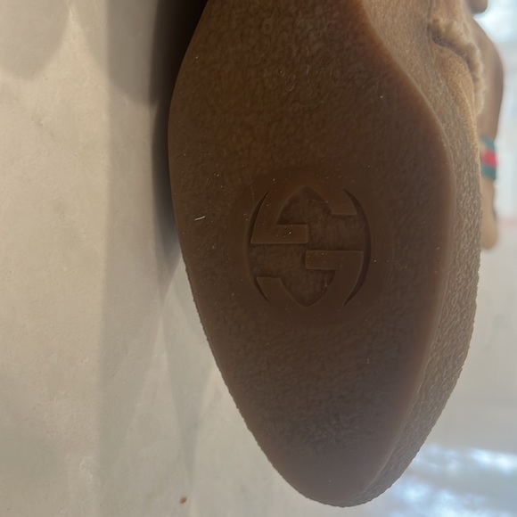 Gucci Camel GG Monogram Shearling Wedge Boots Size IT 36 - Picture 5 of 6